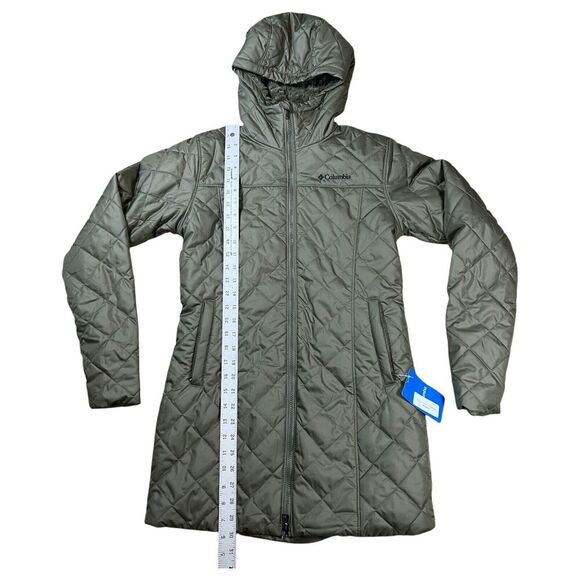 Columbia Copper Crest Quilted Puffer Jacket Heavy Green Hooded Size X Small - Picture 5 of 7